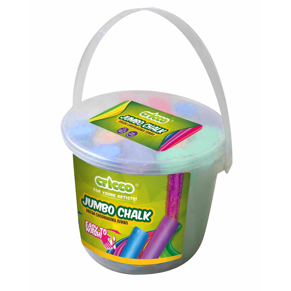 Set of colored chalk for kids in bucket - Cricco - 7 colors, 20 pcs.