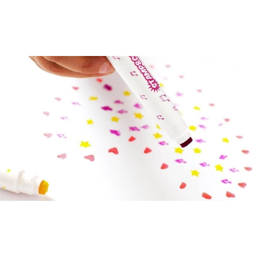 Set of double-sided markers with stamps - Cricco - 10 colors
