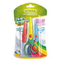School craft scissors - Cricco - 3 shapes, 15,5 cm