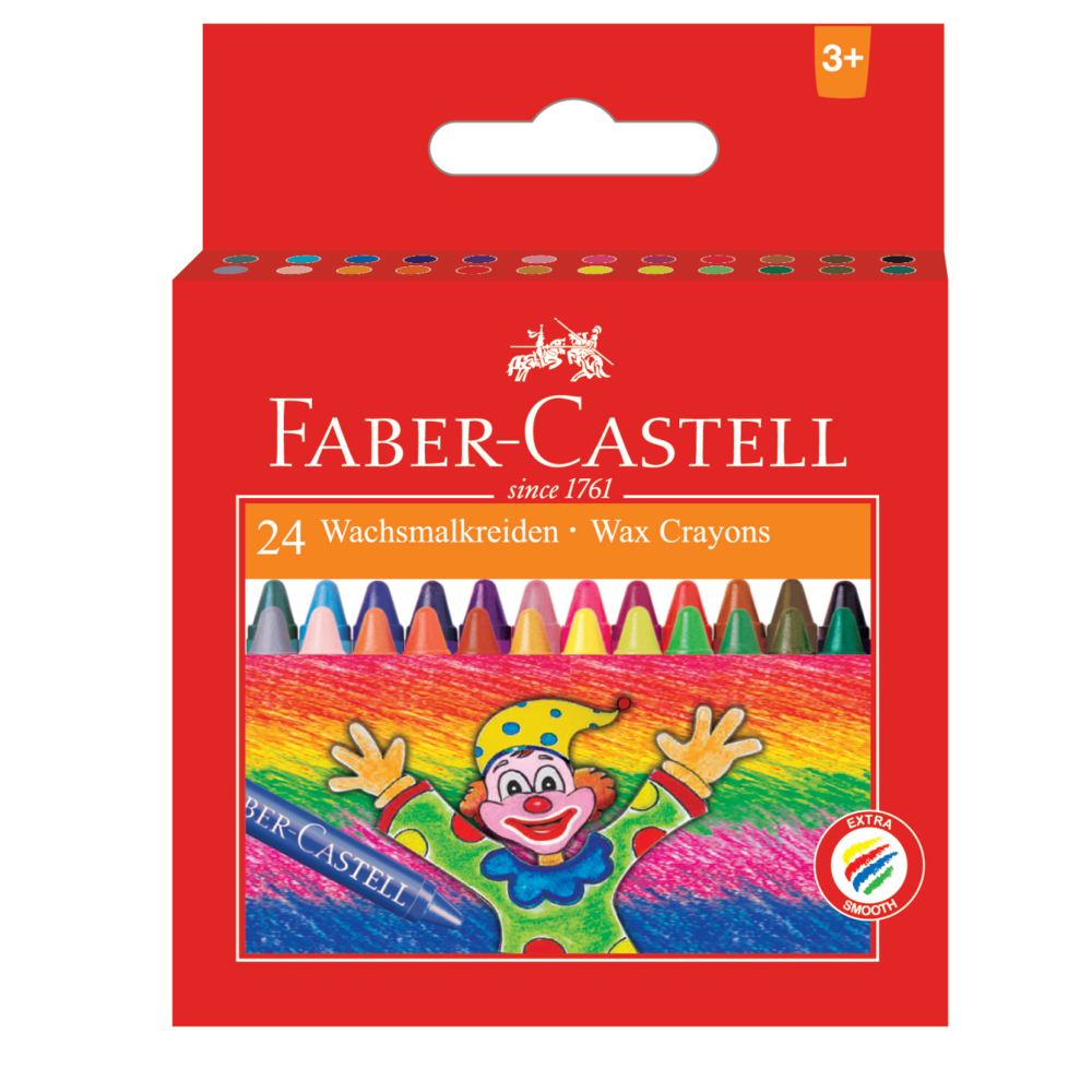 Set of wax pencils for kids - Faber-Castell - 24 colors