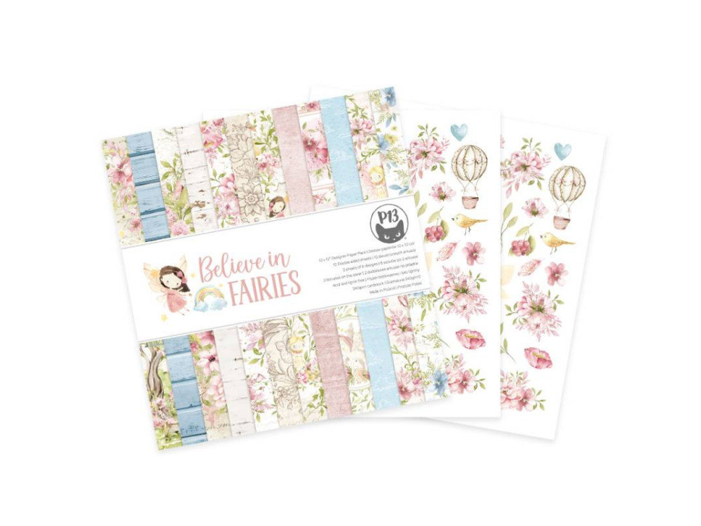 Set of scrapbooking papers 30,5 x 30,5 cm - Piątek Trzynastego - Believe in Fairies