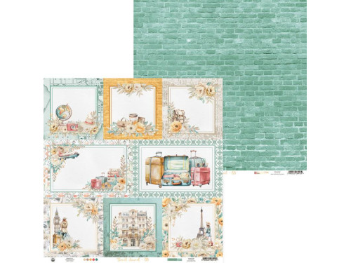 Scrapbooking paper 30,5 x 30,5 cm - Piątek Trzynastego - Travel Journal 05