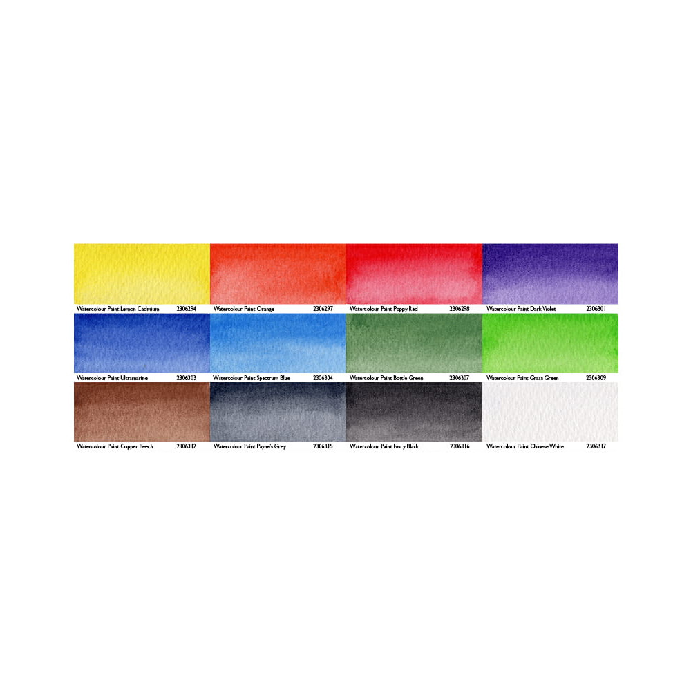 Zestaw farb akwarelowych w kostkach - Derwent - 12 kolorów