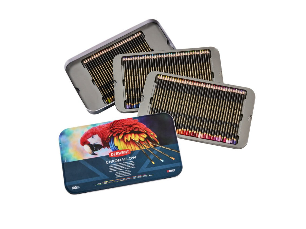 Set of Chromaflow colored pencils - Derwent - 100 pcs.