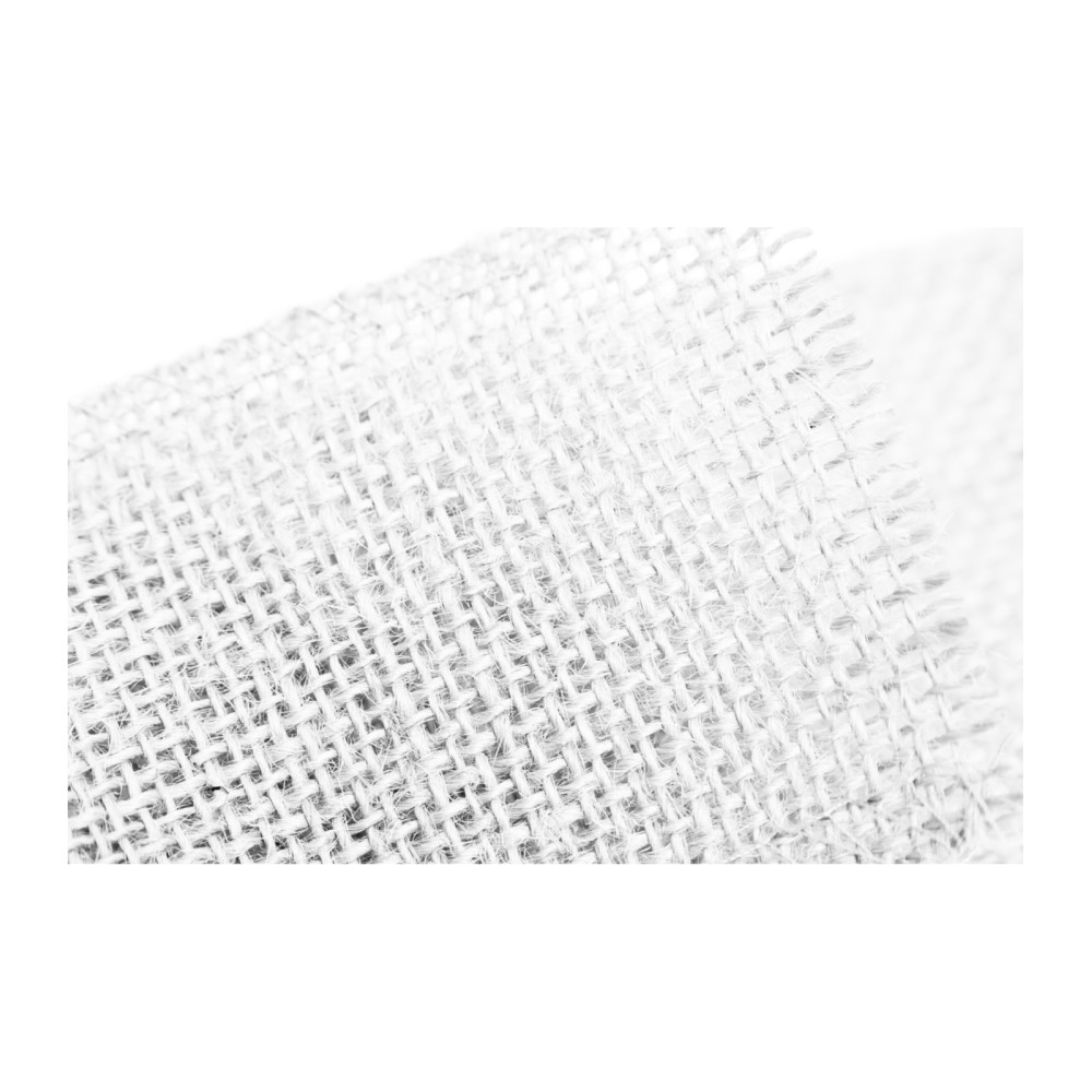 Wstążka, taśma jutowa - biała, 6,8 cm x 4,5 m