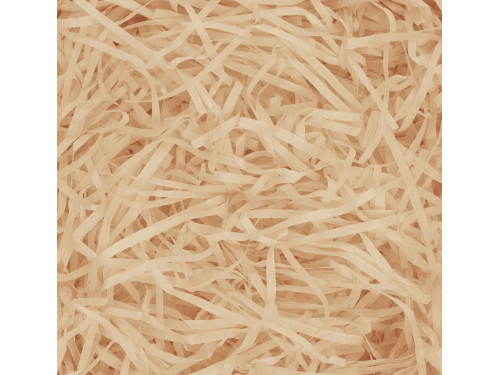 Gift filler, paper hay, stripes - kraft, 100 g