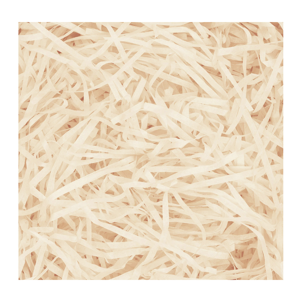 Gift filler, paper hay, stripes - ivory, 100 g