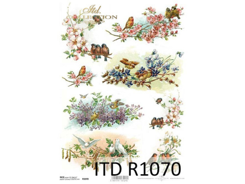 Decoupage paper A4 - ITD Collection - rice, R1070