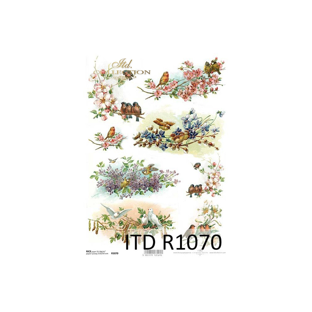 Decoupage paper A4 - ITD Collection - rice, R1070