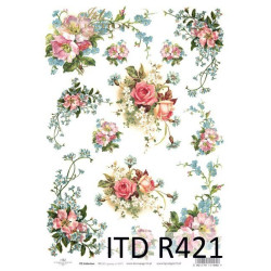 Papier do decoupage A4 - ITD Collection - ryżowy, R0421