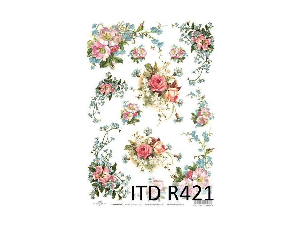 Papier do decoupage A4 - ITD Collection - ryżowy, R0421