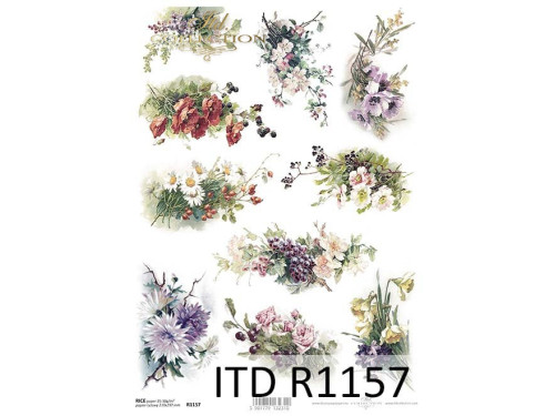 Decoupage paper A4 - ITD Collection - rice, R1157