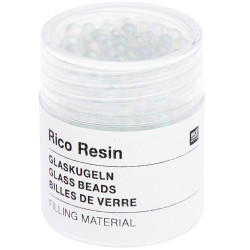 Glass beads for epoxy resin - Rico Design - Iridescent White, 12,4 g