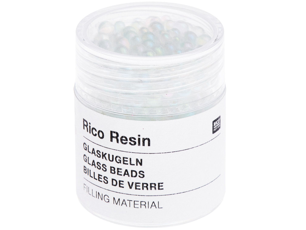 Glass beads for epoxy resin - Rico Design - Iridescent White, 12,4 g
