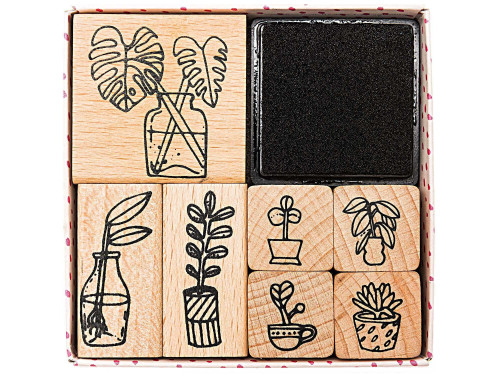 Zestaw drewnianych stempli Hygge Plants - Paper Poetry - 7 szt.