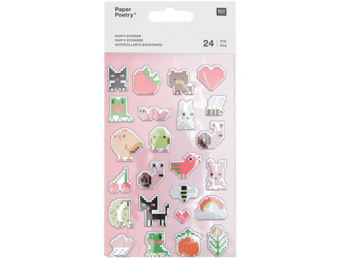 Puffy stickers Futschikato - Paper Poetry - Pixels, 24 pcs.