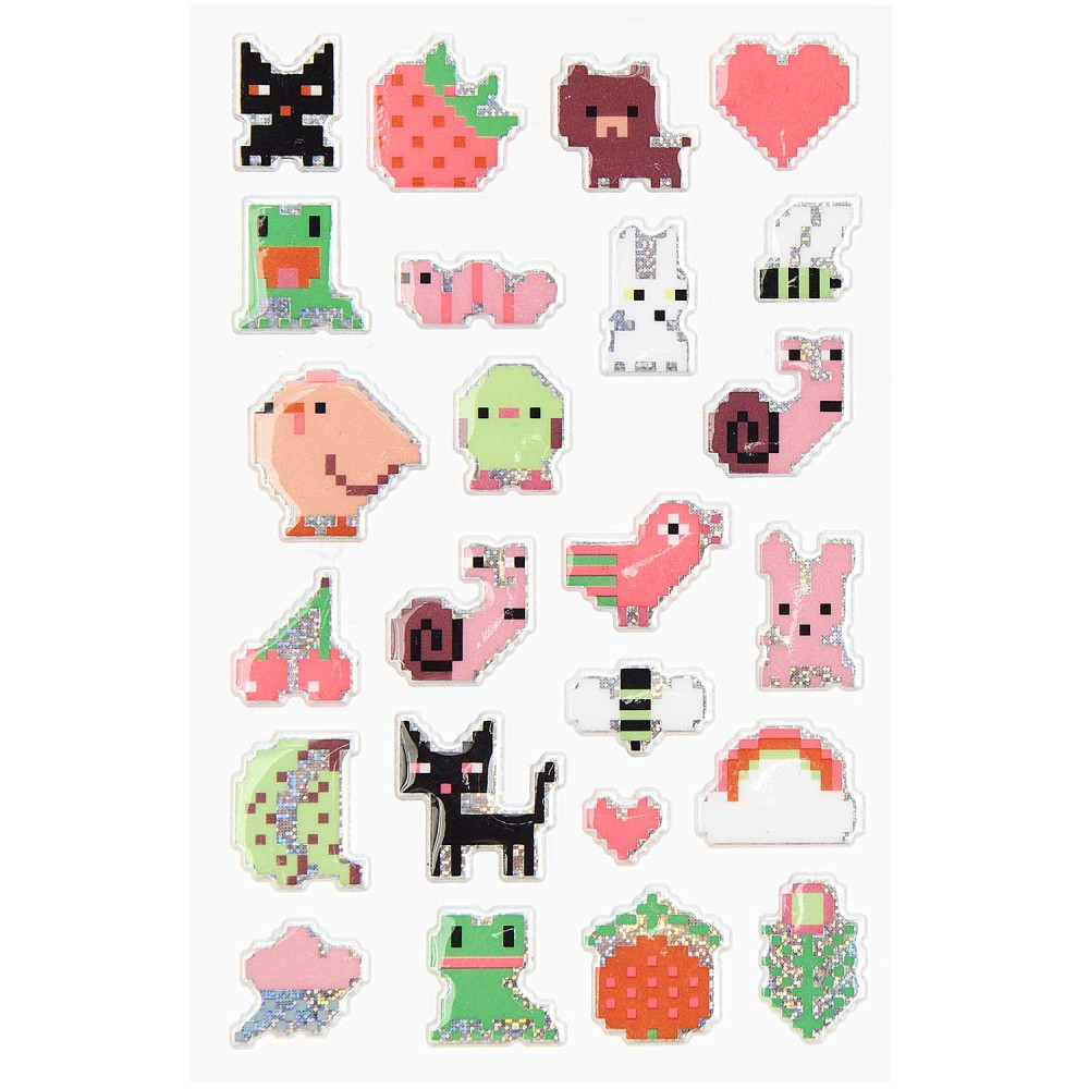 Puffy stickers Futschikato - Paper Poetry - Pixels, 24 pcs.