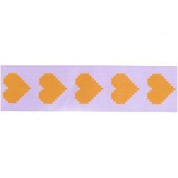 Taffeta ribbon Pixel Hearts - Paper Poetry - Lilac, 38 mm x 3 m