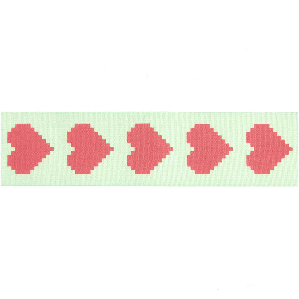 Taffeta ribbon Pixel Hearts - Paper Poetry - Mint, 38 mm x 3 m