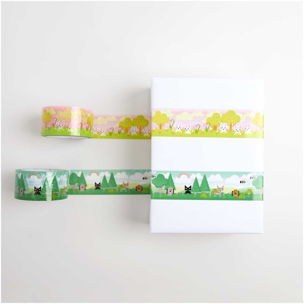 Parcel decoration tape - Paper Poetry - pink, 5 cm x 33 m