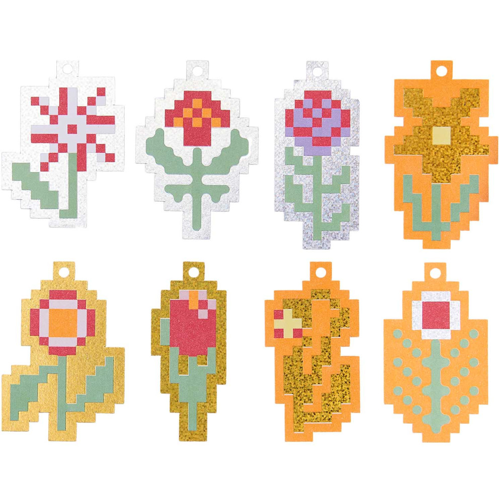 Gifts tags Futschikato Pixels Flowers - Paper Poetry - 8 pcs.