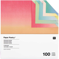 Papier origami Linear Gradient - Paper Poetry - 15 x 15 cm, 100 ark.