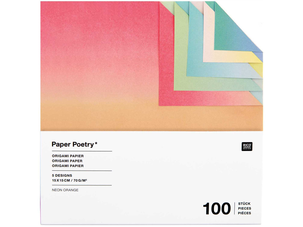 Papier origami Linear Gradient - Paper Poetry - 15 x 15 cm, 100 ark.