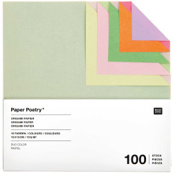 Origami paper Duo Color Pastel - Paper Poetry - 15 x 15 cm, 100 sheets
