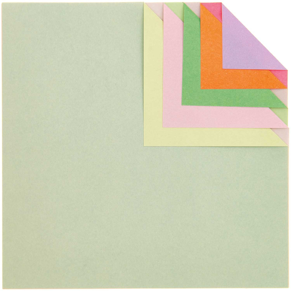Papier origami Duo Color Pastel - Paper Poetry - 15 x 15 cm, 100 ark.