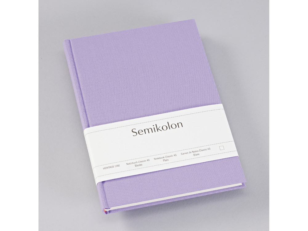 Notatnik Classic A5 - Semikolon - Lilac Silk, gładki, 176 stron