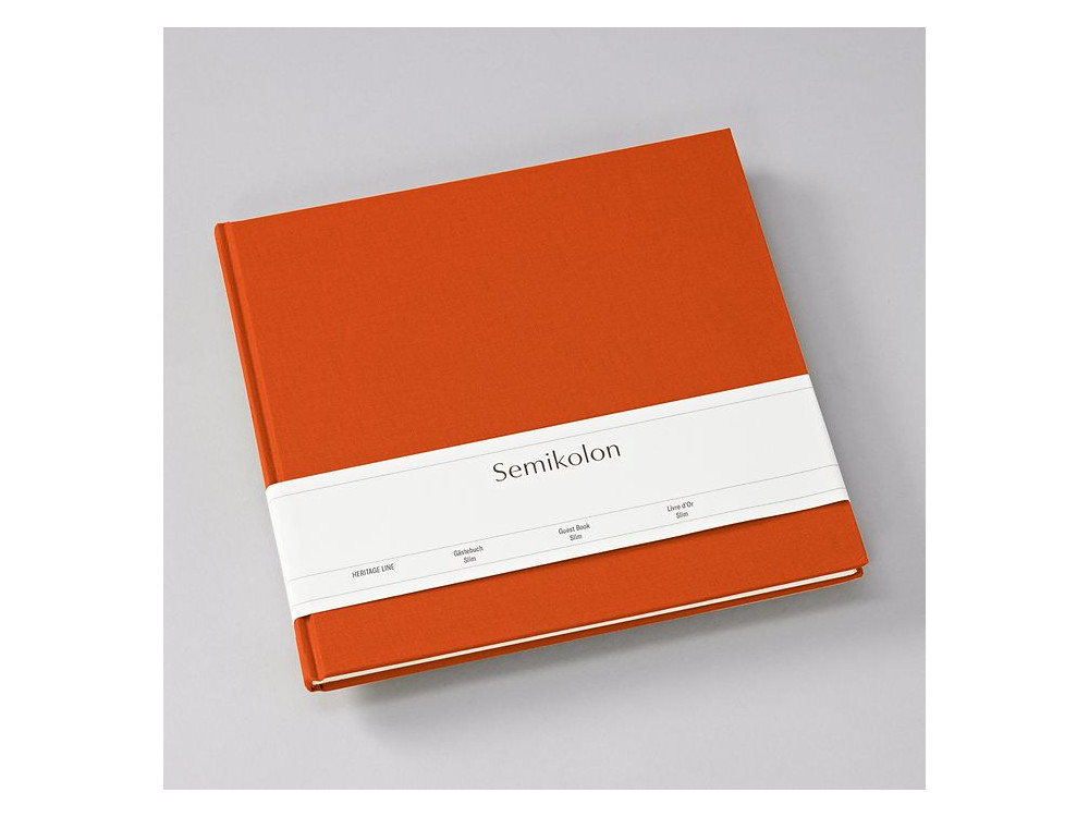 0Guest book Slim Heritage Line - Semikolon - Orange, 100 pages