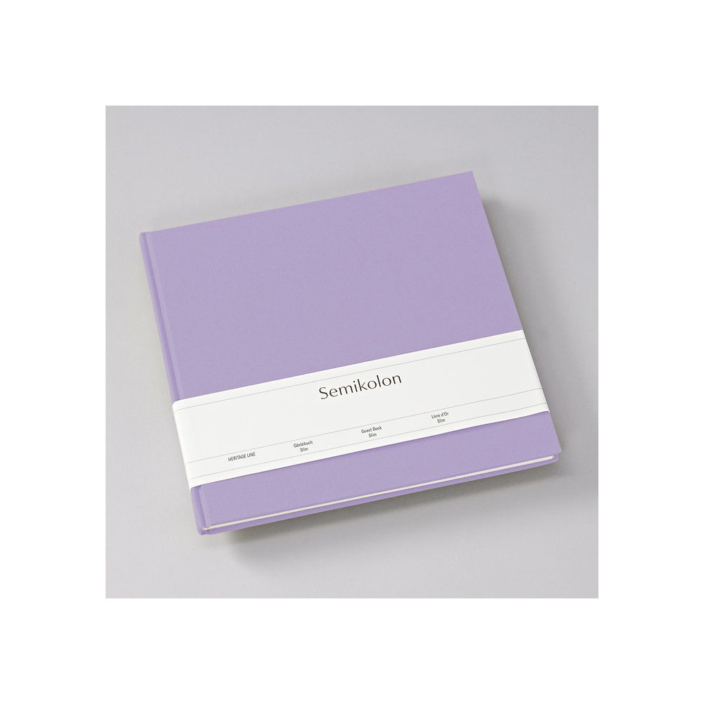 Guest book Slim Heritage Line - Semikolon - Lilac Silk, 100 pages