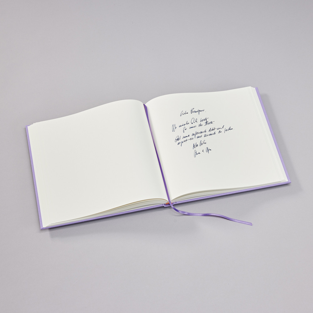 Guest book Slim Heritage Line - Semikolon - Lilac Silk, 100 pages