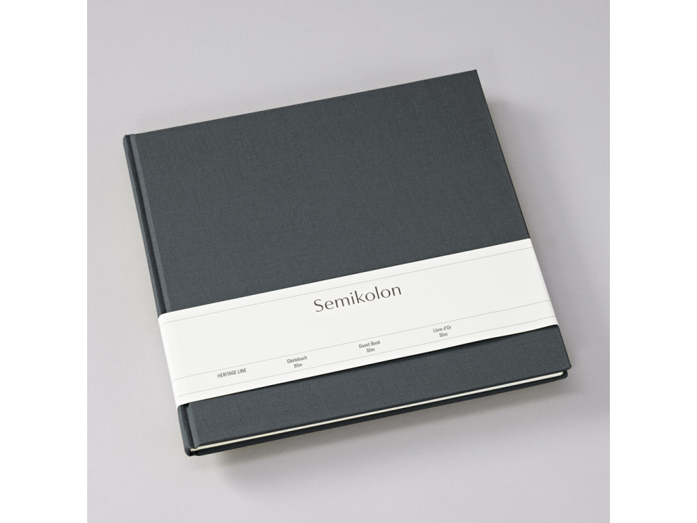 Guest book Slim Heritage Line - Semikolon - Lava Stone, 100 pages