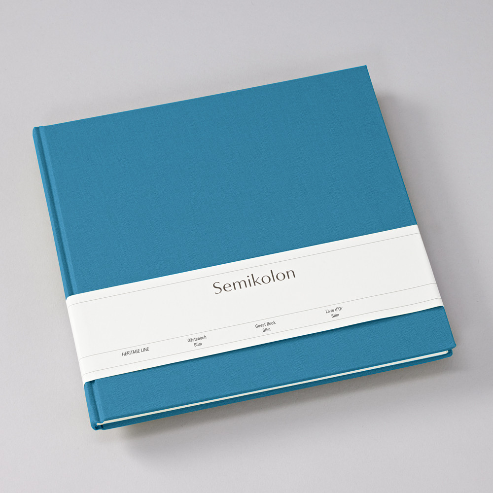 Guest book Slim Heritage Line - Semikolon - Azzuro, 100 pages