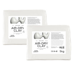 Air-Dry pottery clay - PaperConcept - Extra White, 5 kg, 2 pcs.