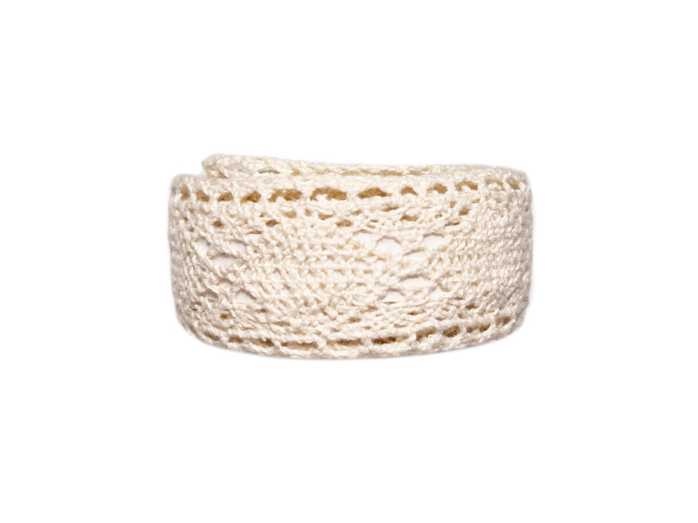 Adhesive cotton lace - beige, 2,5 cm x 2 m