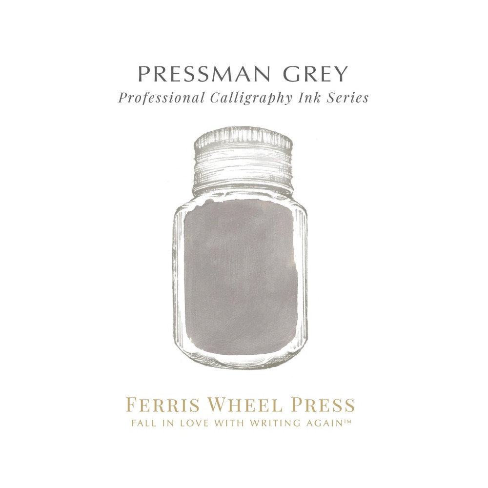 Waterproof ink - Ferris Wheel Press - Pressman Grey, 28 ml