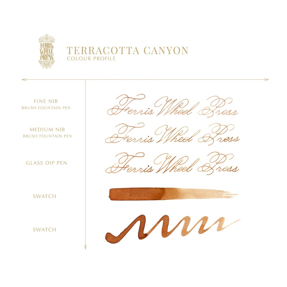 Calligraphy ink - Ferris Wheel Press - Terracotta Canyon, 38 ml