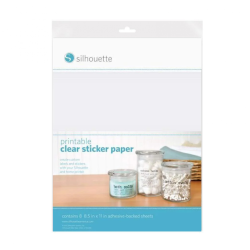 Printable sticker paper - Silhouette - clear, 21,6 cm x 27,9 cm, 8 sheets