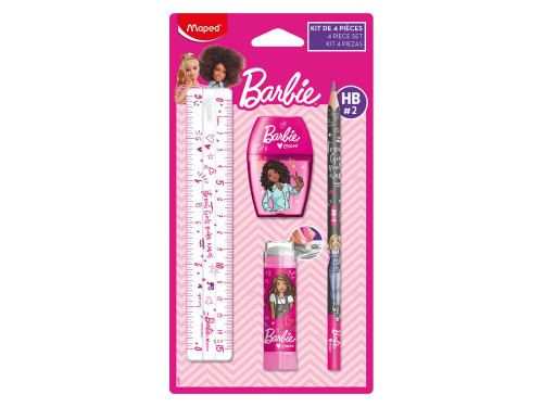 Zestaw artykułów szkolnych Barbie - Maped - 4 szt.