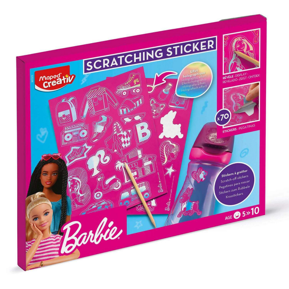 Zestaw naklejek do wydrapywania Barbie - Maped - 4 arkusze