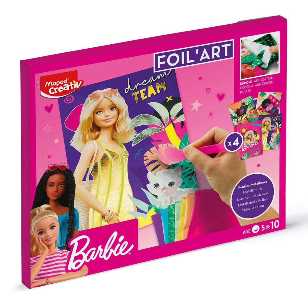 Zestaw kreatywny Foil Art Barbie - Maped - 4 arkusze