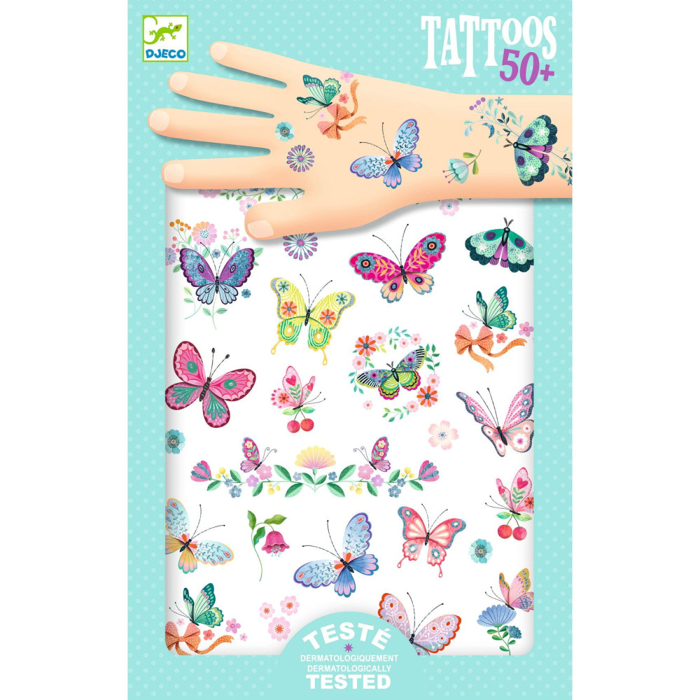 Set of washable tattoos for kids - Djeco - Butterflies