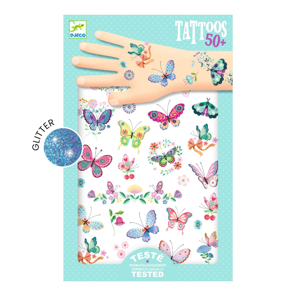 Zestaw tatuaży dla dzieci - Djeco - Motylki