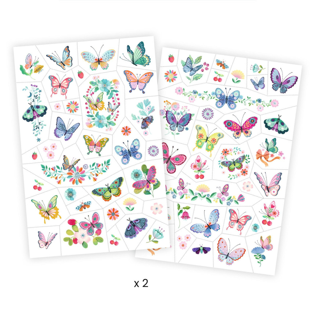 Set of washable tattoos for kids - Djeco - Butterflies