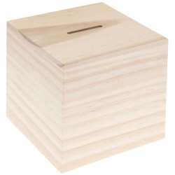 Wooden money box - Rico Design - 10 x 10 x 10 cm