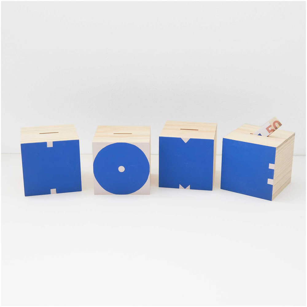 Wooden money box - Rico Design - 10 x 10 x 10 cm