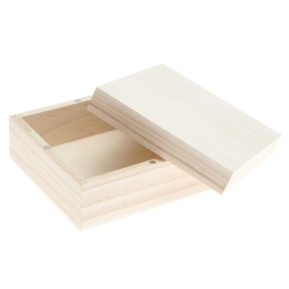 Pudełko, szkatułka drewniana kwadratowa - Rico Design - 12 x 12 x 6 cm