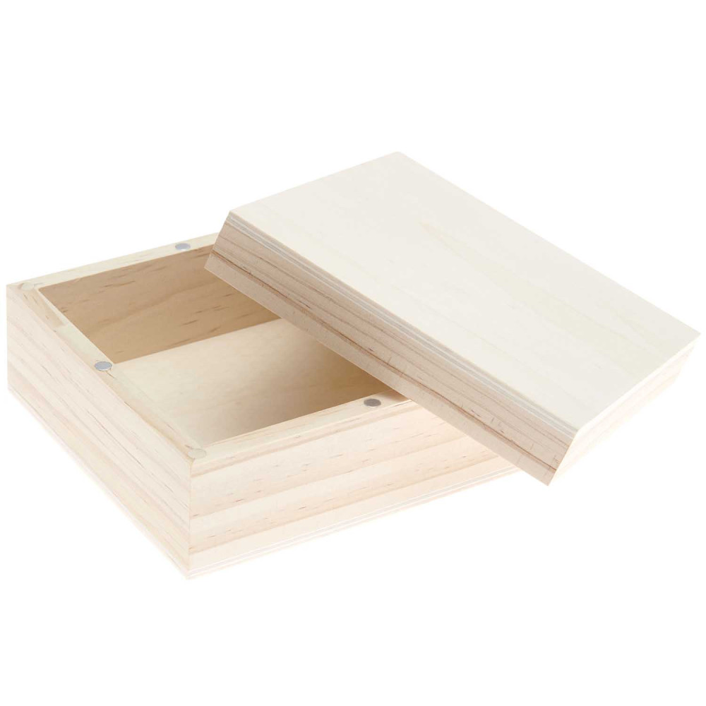 Pudełko, szkatułka drewniana kwadratowa - Rico Design - 17 x 17 x 7 cm